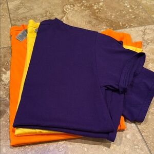Gildan Vibrant Short Sleeve Tees Purple (small) Yellow (small) Orange (medium)